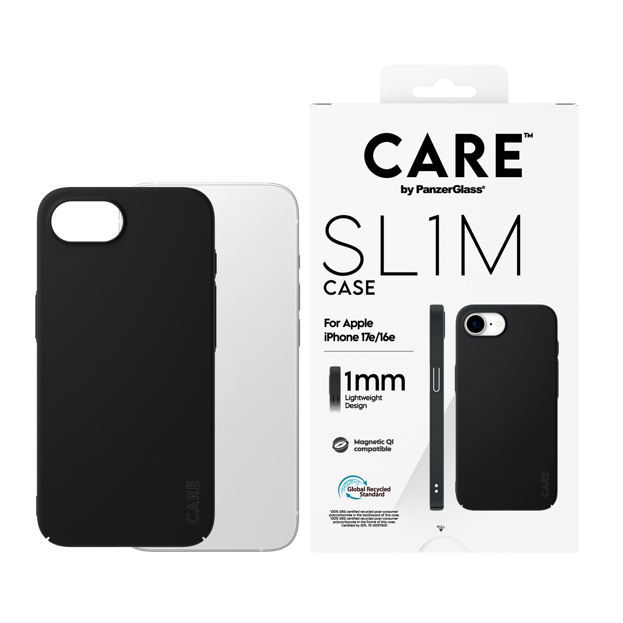 CARE™ by PanzerGlass® SL1M Case Schwarz m. MagSafe iPhone 17e | 16e